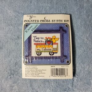 NEW The New Berlin Co. Counted Cross Stitch Kit Mini Time To Reduce My Caboose